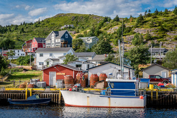 Fishing boats docked in Petty Harbour, Newfoundland