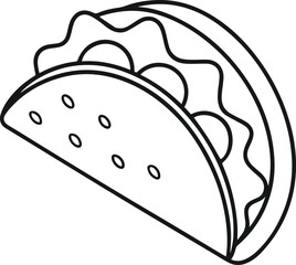 taco outline vector illustration line art