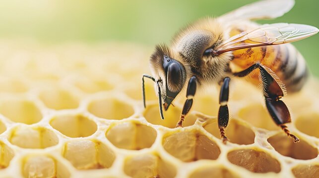 Young urban beekeeper wearing protective suit inspecting honeycomb frame in eco rooftop garden with green plants around. 