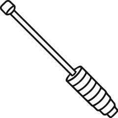 threaded rod outline vector illustration line art