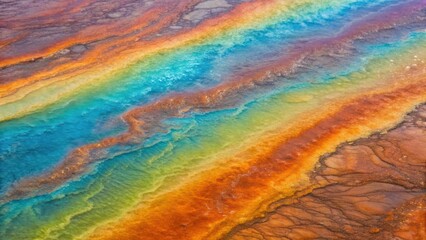 Obraz premium Vibrant abstract pattern resembling oil slicks, featuring a spectrum of colors across textured surfaces.