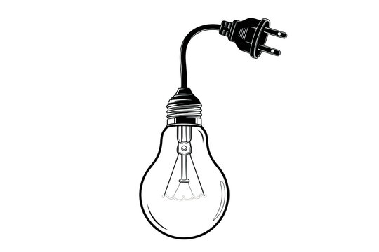 Light bulb with a plug isolated on transparent background