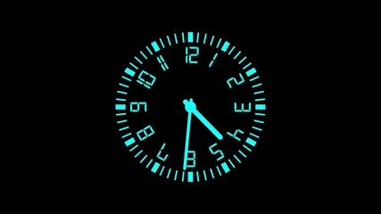  digital clock face with glowing numbers on black background - Powered by Adobe