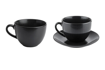 empty black coffee cup isolated on white background.
