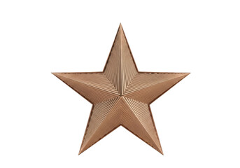 Obraz premium A single, textured, bronze fivepointed star, isolated on a transparent background, symbolizing achievement and excellence