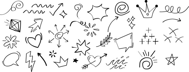 Burst ray confetti set textured kids freehand. vector elements perfect for party designs, celebrations, and festive illustrations.