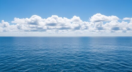 Fototapeta premium Blue Sky Over Calm Ocean Waves