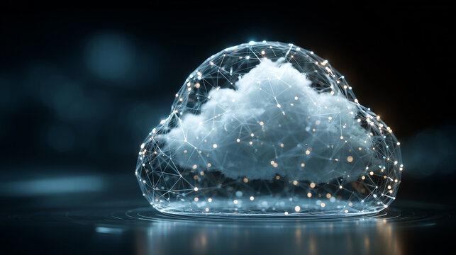 Abstract digital cloud structure technology background