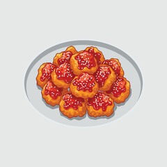 Delicious meatballs covered in rich tomato sauce on a plate.