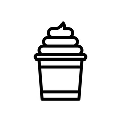 Minimalist Yogurt Icon – Simple Line Design Representing Healthy Snack, Dairy Product, and Fresh Dessert Concept