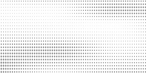 Dotted gradient halftone background. Horizontal seamless dots pattern in pop art style. Abstract modern stylish texture. Vector illustration.