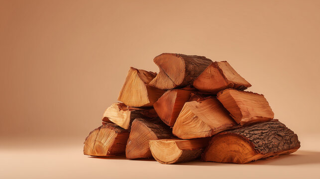 Cut wooden logs firewood storage natural timber texture