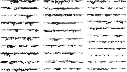 Distressed Ink Brush Strokes Collection – Grunge Textured Hand-Drawn Brush Lines and Artistic Accents