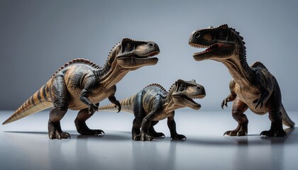 three tyrannosaurus dinosaur plastic toy 