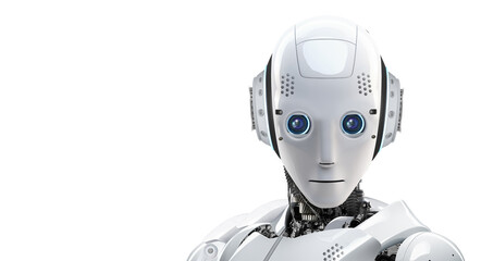 white robot and technology graphic background