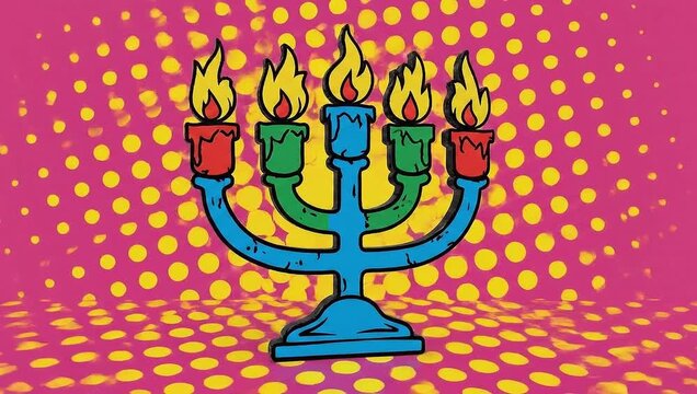 kwanzaa vibrant kinara with lit candles celebration