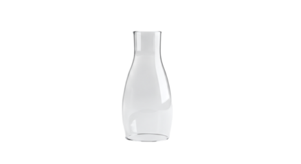 Elegant clear glass carafe isolated on transparent background, perfect for serving water, juice, or wine in style and sophistication