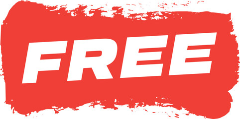 Bold red brush stroke with white free text