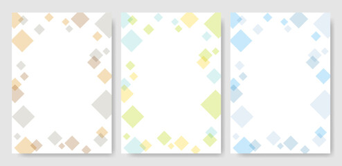 シンプルな幾何学模様の背景フレームセット