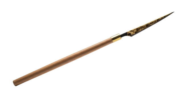 Elegant calligraphy brush with golden tip isolated on transparent background, perfect for creating beautiful and intricate lettering and designs - Powered by Adobe