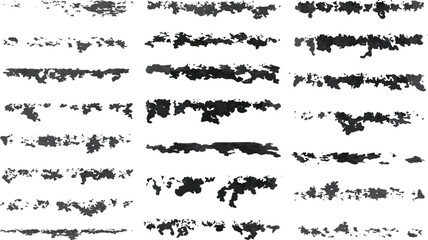 Distressed Ink Brush Strokes Collection – Grunge Textured Hand-Drawn Lines and Rough Artistic Overlays.