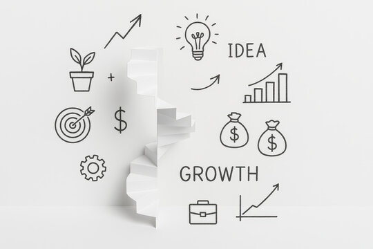 Creative strategy is essential for business success and growth. This concept illustrates importance of innovative ideas and effective planning in achieving desired outcomes