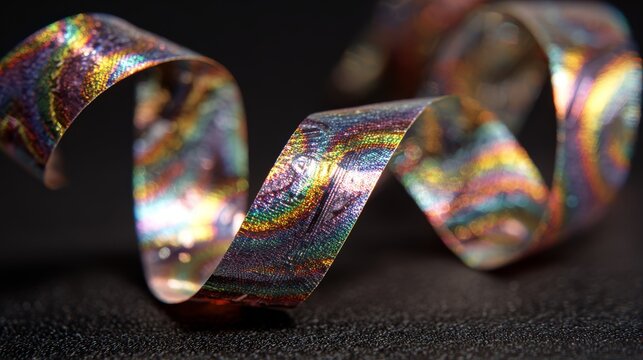 Party streamer curl with NEW YEAR 2026 printed in holographic text
