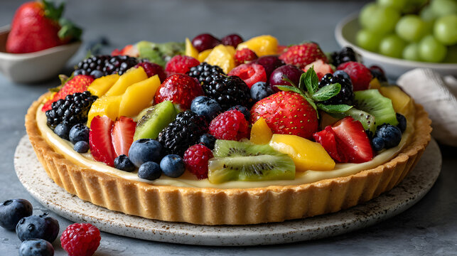 FruitTartWithFreshBerriesMango