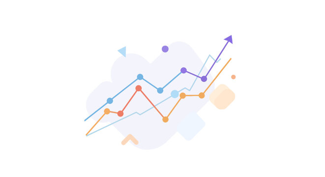 dynamic line graph with upward trend and multiple data points