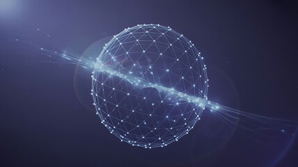 Abstract global network sphere with connecting lines symbolizing international communication and technological interconnectedness 123