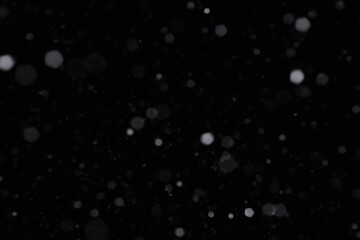 Snow on a black background. Snowflakes for overlay. Snow background.