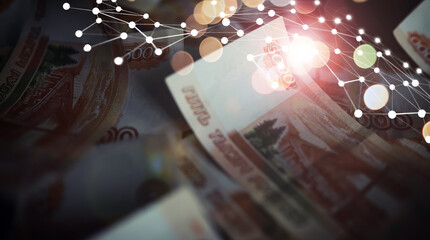Russian money. Exchange rates. Way out of crisis. Banknotes falls "ruble." Volatility of the national currency.