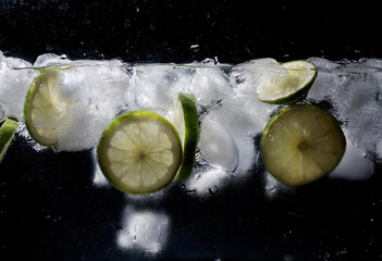 Water drops on ripe sweet fruits and berry. Fresh fruits background with copy space for your text....