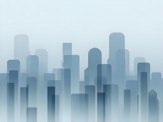 Abstract City Skyline Minimalist Gradient Illustration
