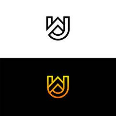 Creative letter UA or AU vector logo design for luxury, fashion, jewelry, boutique