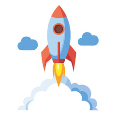 Classic Style Rocket Launch - Simple Space Exploration