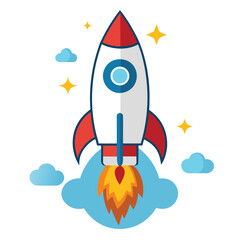 Rocket Launch Icon - Space Exploration and Startup Success Concept