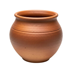 Handcrafted Clay Pot Isolated for Cultural Kitchen Concept
