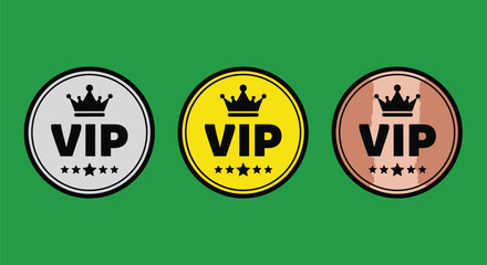 Vip membership badges icons vector illustration premium exclusive access