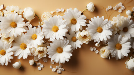 Summer background with daisies, copy space