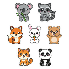 Cute Cartoon Animal Set