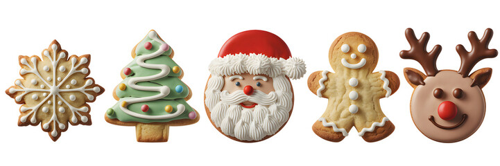Christmas cookies isolated on transparent background