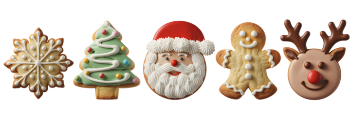 Christmas cookies isolated on transparent background