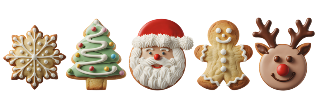 Christmas cookies isolated on transparent background