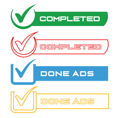 Completion Status Checkmark Labels Set