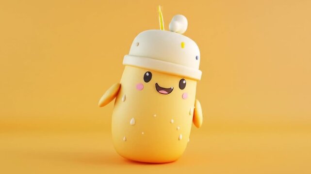 3d cute protein shake bottle character sporty Videos