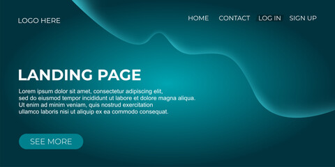 Modern Dark Teal Gradient Landing Page Web Design Background Template
