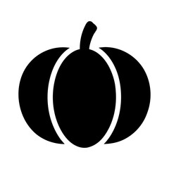 Simple Pumpkin Silhouette Icon – Minimalist Black Halloween and Thanksgiving Vector.