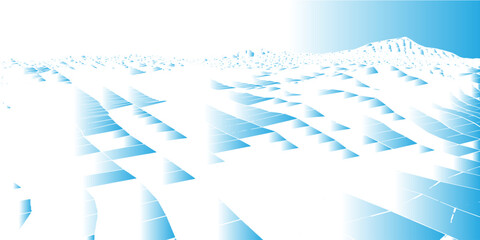 Abstract wireframe landscape background. 3d vector illustration.