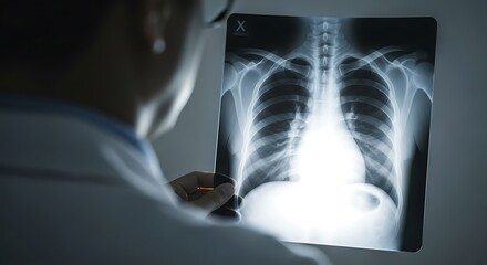 Doctor examining chest x ray x-ray medical